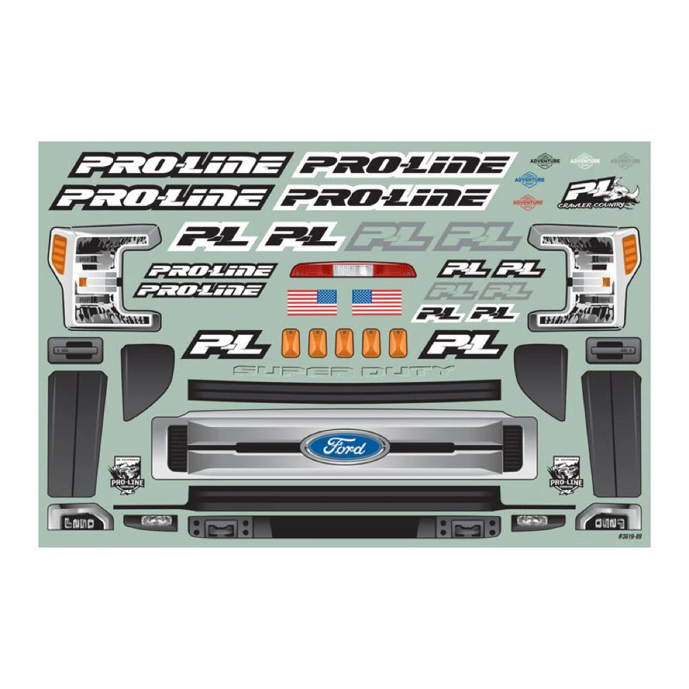 Proline PRO361900 2017 Ford F-250 Super Duty Cab-Only Clear Body suit 313mm Crawlers - Image 8