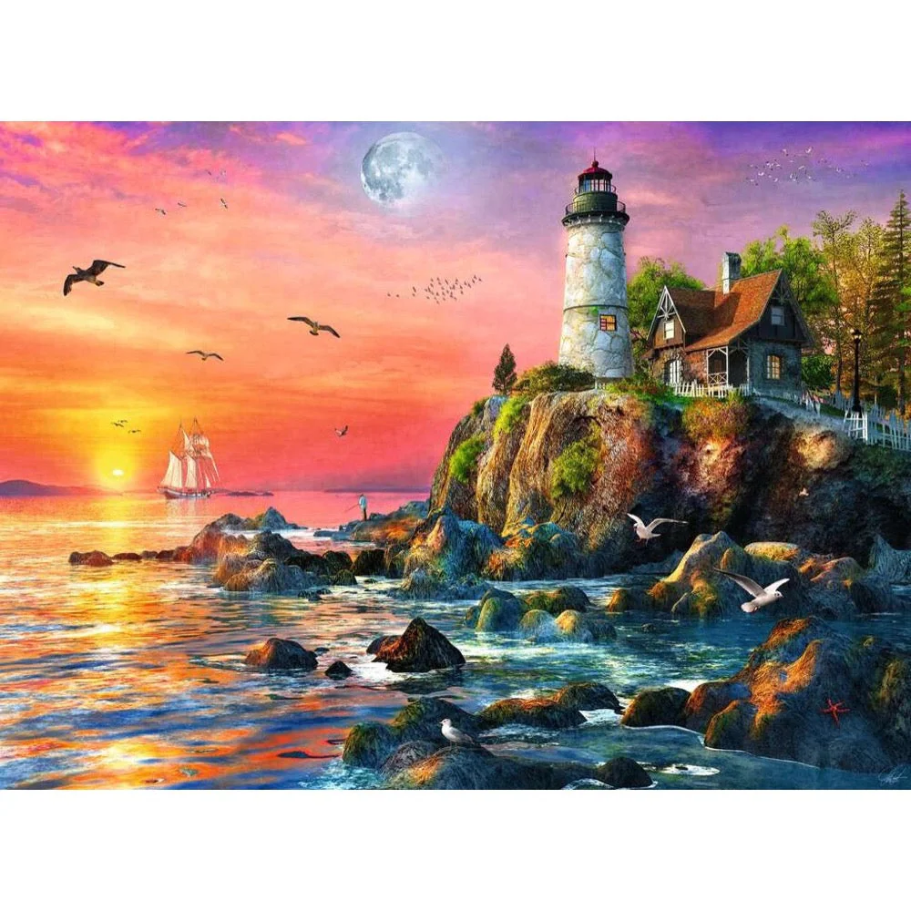 Ravensburger 00217-8 Lighthouse at Sunset 500pc Jigsaw Puzzle - Image 2