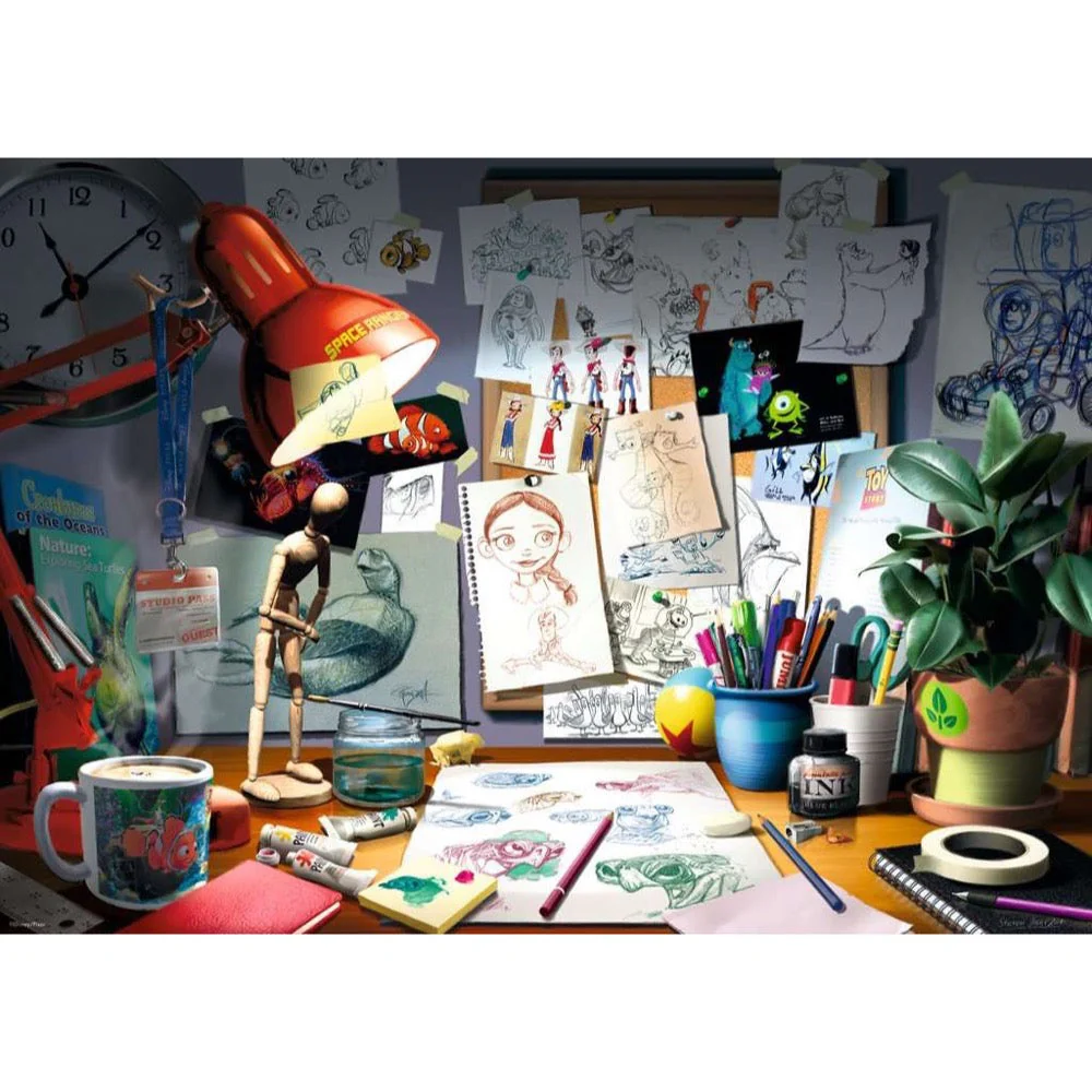 Ravensburger 00302-1 Disney Pixar The Artists Desk 1000pc Jigsaw Puzzle - Image 2