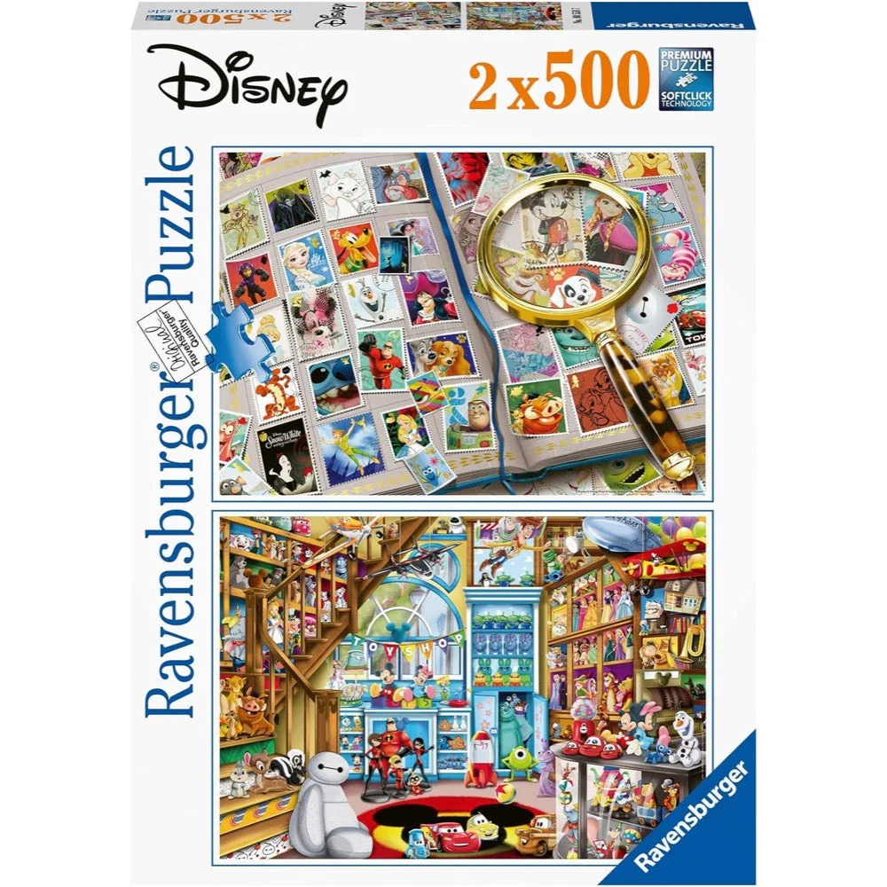 Ravensburger 00345-8 Disney Stamps & Toys 2x500pc Jigsaw Puzzle
