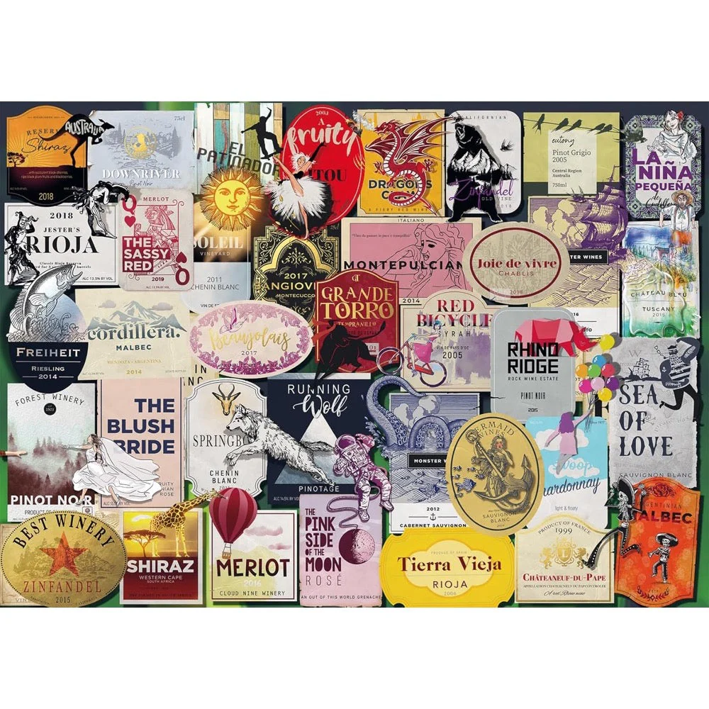 Ravensburger 00547-6 Wine Labels 1000pc Jigsaw Puzzle - Image 2