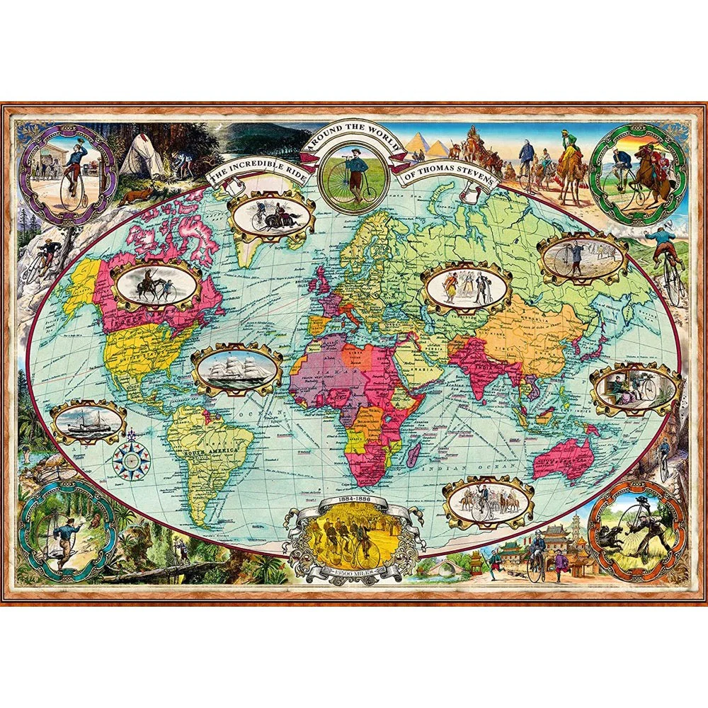 Ravensburger 00569-8 Around the World by Bike 1000pc Jigsaw Puzzle - Image 2