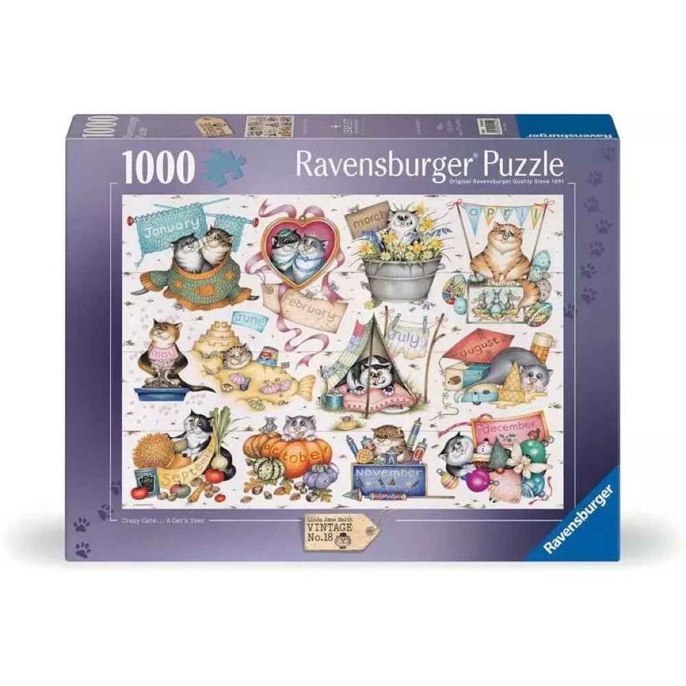 Ravensburger 01452-2 Crazy Cats Cats Calendar Puzzle 1000pc Jigsaw Puzzle