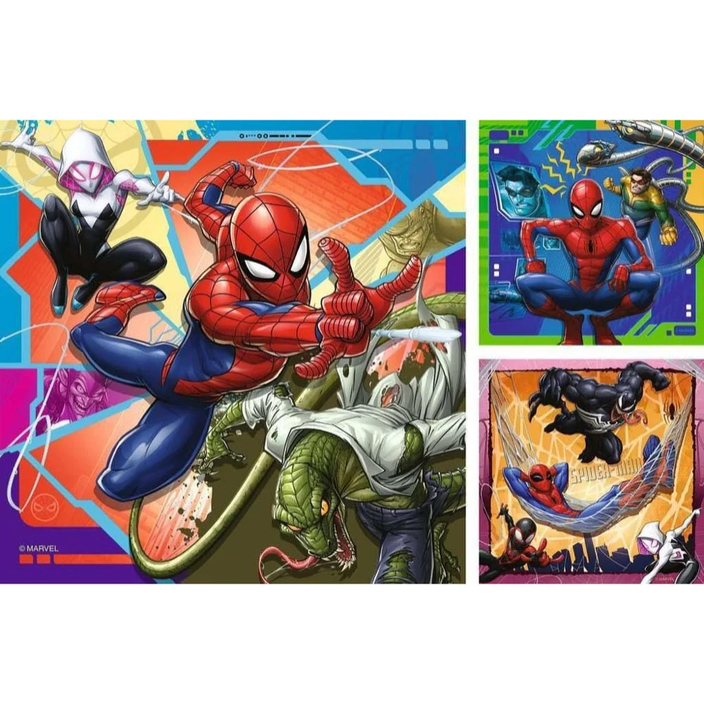 Ravensburger 04115-3 Marvel Spider-Man It's Web-Slinging Time! 3x49pc Jigsaw Puzzle - Image 2