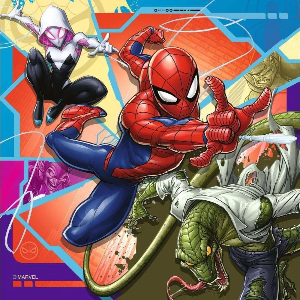Ravensburger 04115-3 Marvel Spider-Man It's Web-Slinging Time! 3x49pc Jigsaw Puzzle - Image 3
