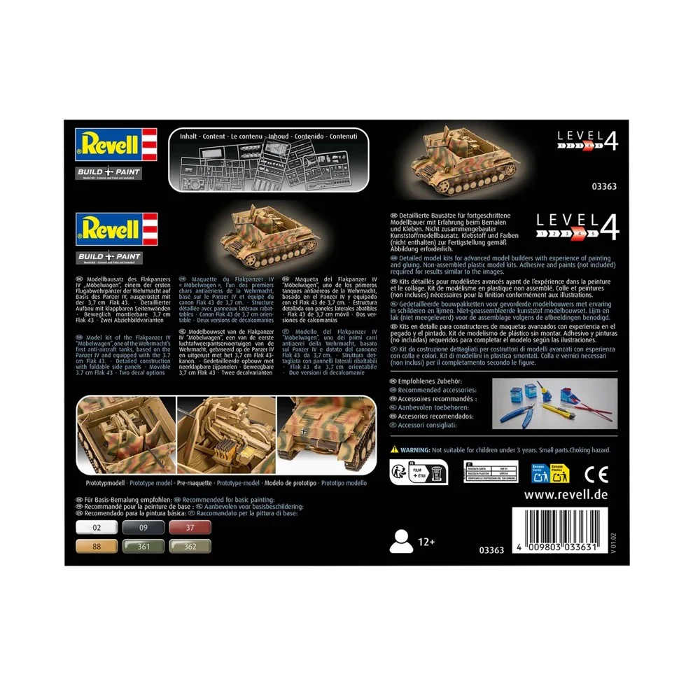 Revell 03363 1/72 Flakpanzer IV Möbelwagen 3,7cm Flak 43 - Image 6