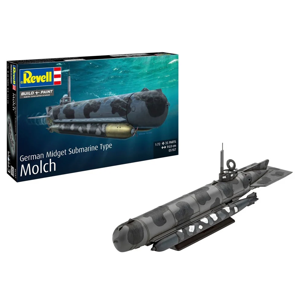 Revell 065187 1/72 German Midget Submarine Type Molch Model Set - Image 2