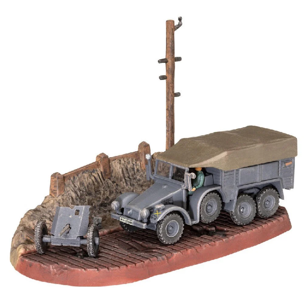 Revell 63344 1/76 Krupp Protze KFZ 69 with 3.7cm Pak Model Kit Set - Image 3