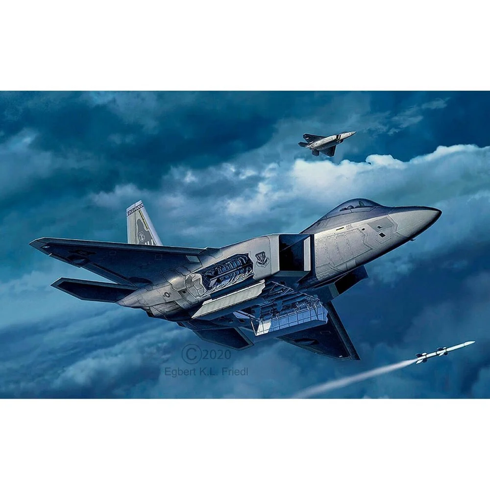 Revell 63858 1/72 Lockheed Martin F-22A Raptor Model Kit Set - Image 7