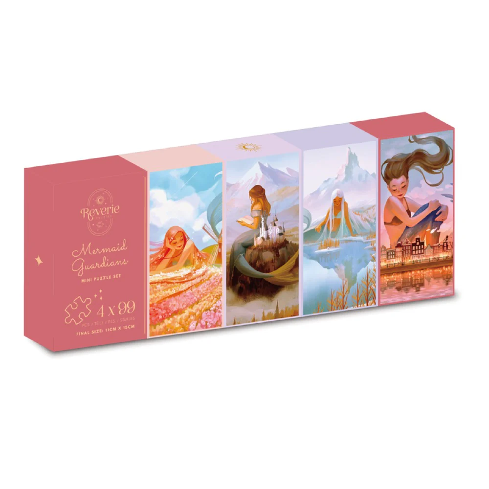 Reverie Mermaid Guardians 4 x 99pc Micro Jigsaw Puzzle Set