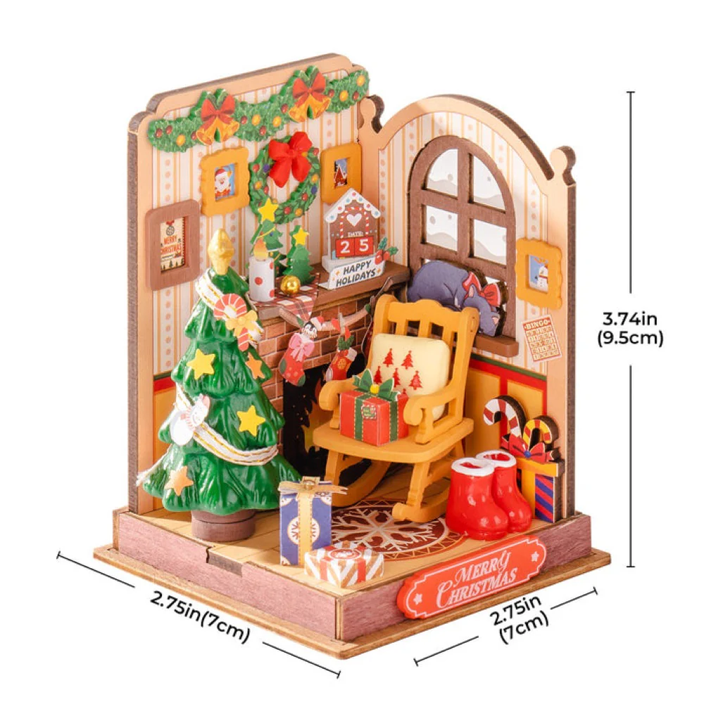 Robotime DIY Mini House Christmas Fireplace - Image 6