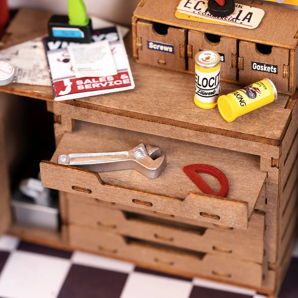 Robotime DIY Mini House Garage Workshop - Image 5