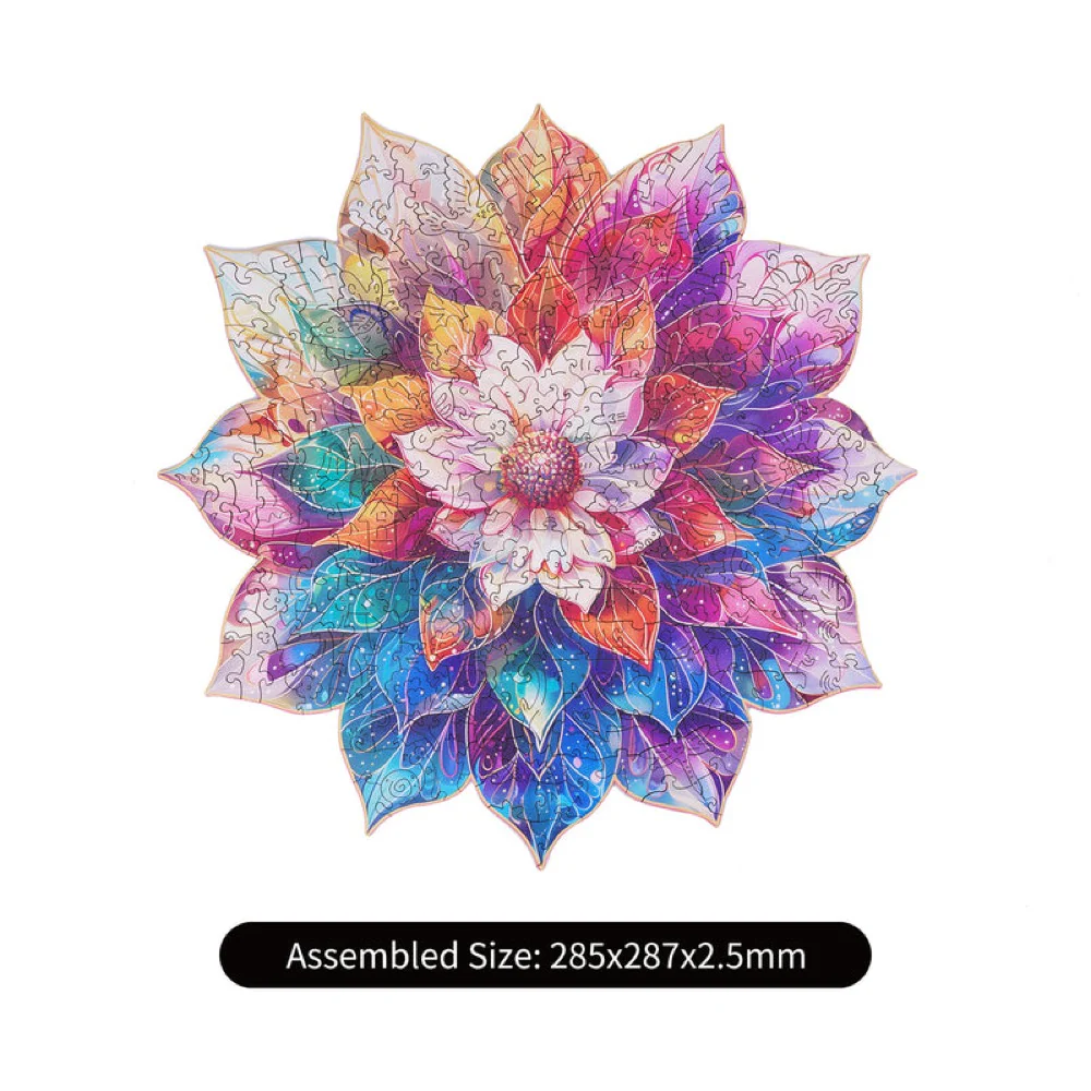 Robotime Puzzle Paradise Mystic Madala Flower 200pc Wooden Jigsaw Puzzle - Image 6