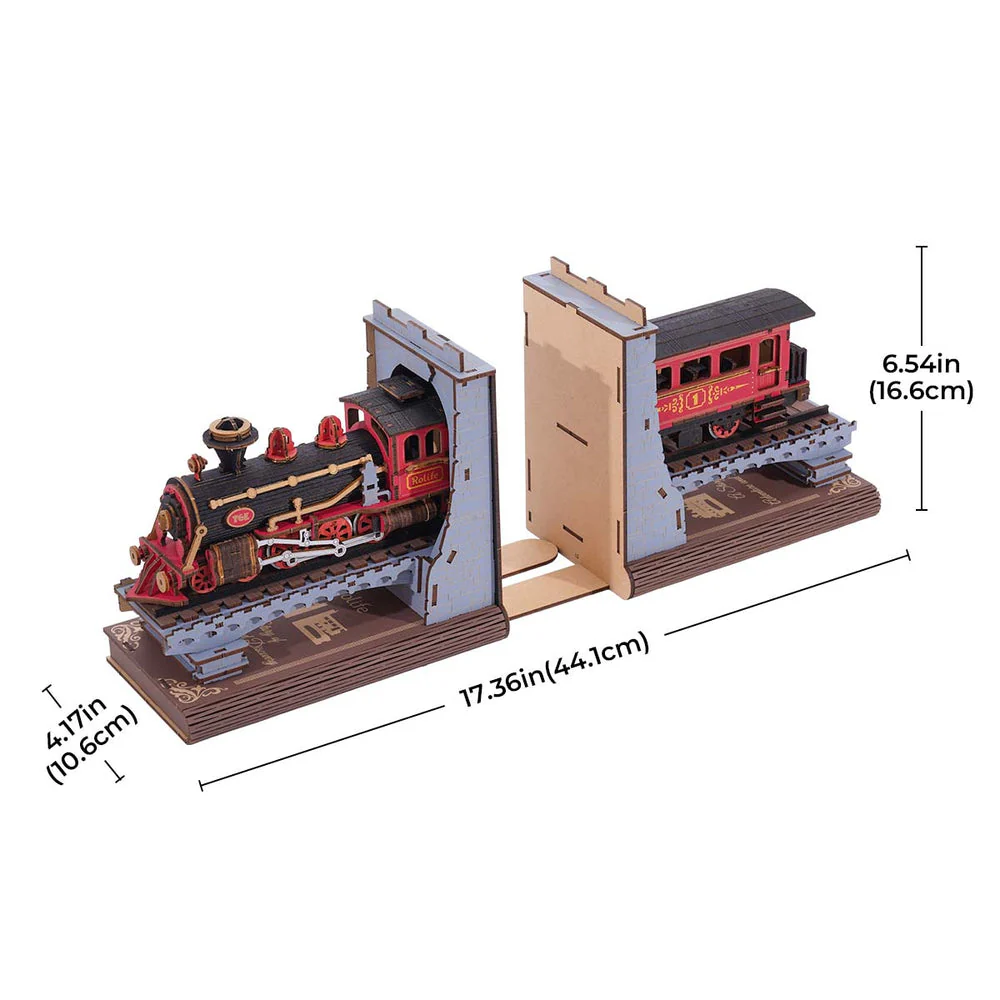 Robotime Rolife DIY Bookends Century Train - Image 5