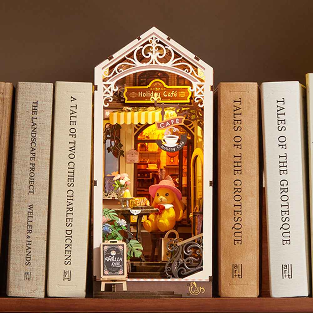 Robotime Rolife DIY Bookends Kit Holiday Cafe - Image 3