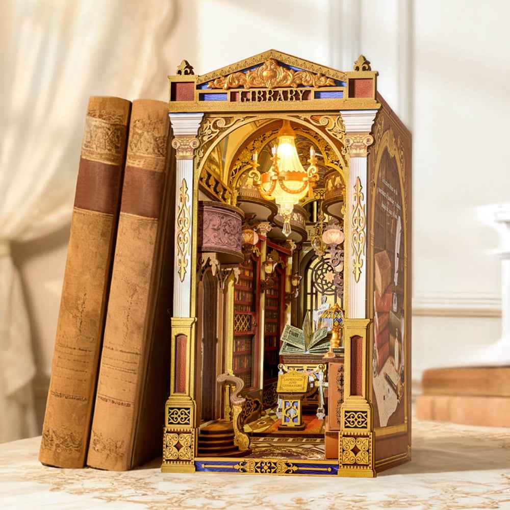 Robotime Rolife DIY Bookends Kit Library Of Wonders - Image 2