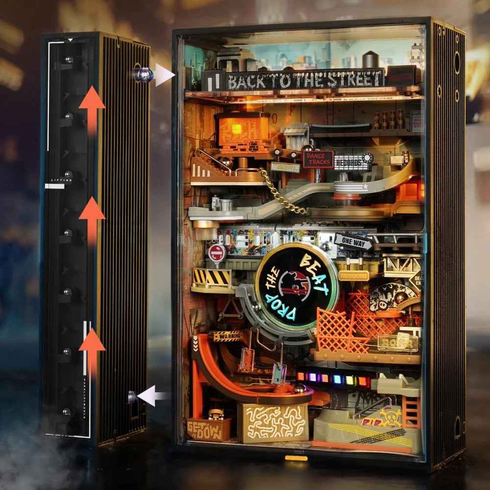 Robotime Rolife DIY Marble Run Hip Hop Street City with Elevator - Image 5