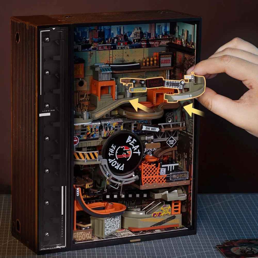 Robotime Rolife DIY Marble Run Hip Hop Street City with Elevator - Image 7