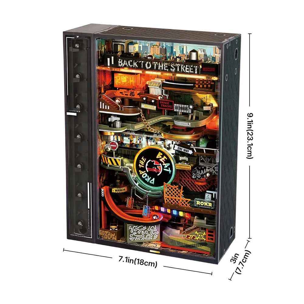 Robotime Rolife DIY Marble Run Hip Hop Street City with Elevator - Image 9