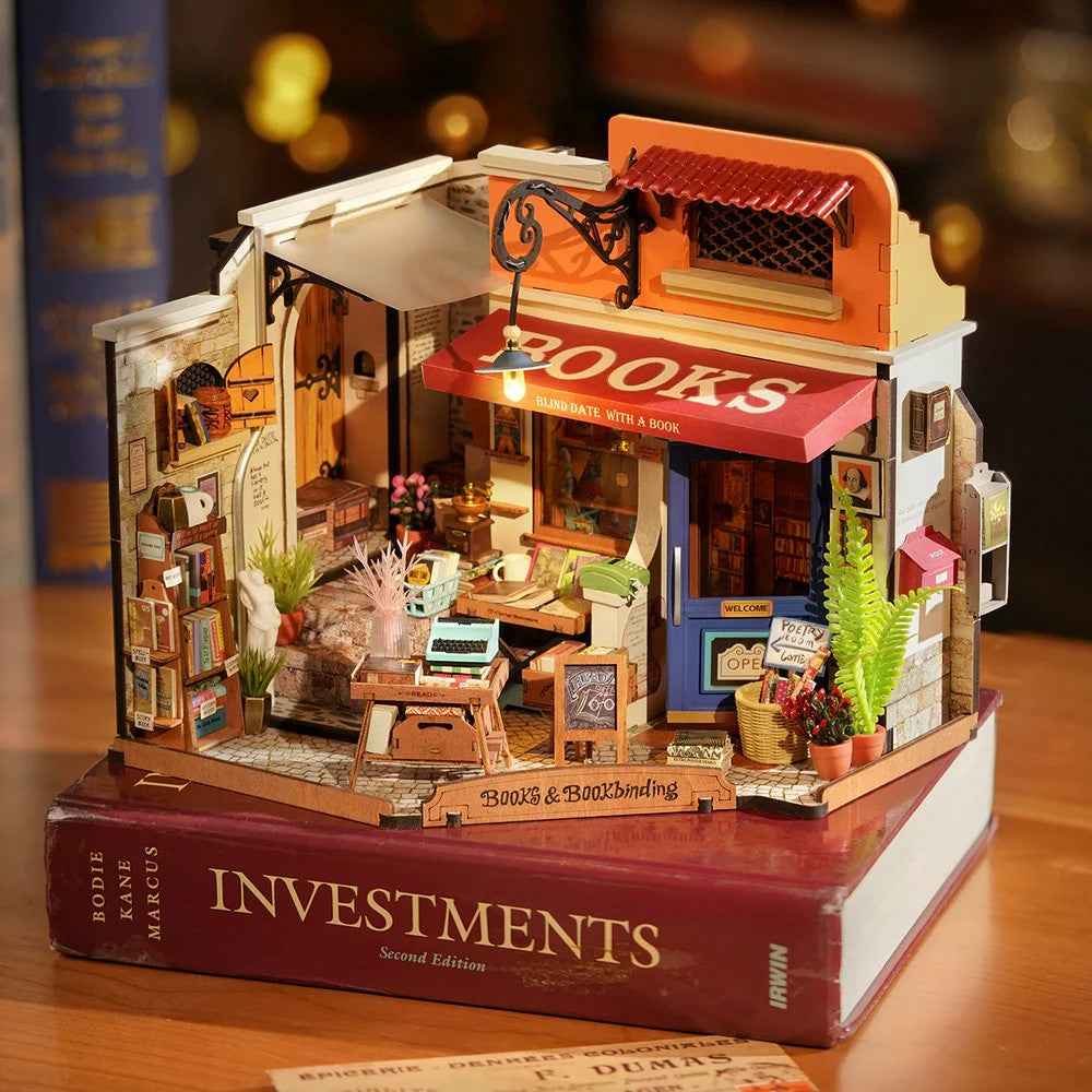Robotime Rolife DIY Mini House Corner Bookstore - Image 2