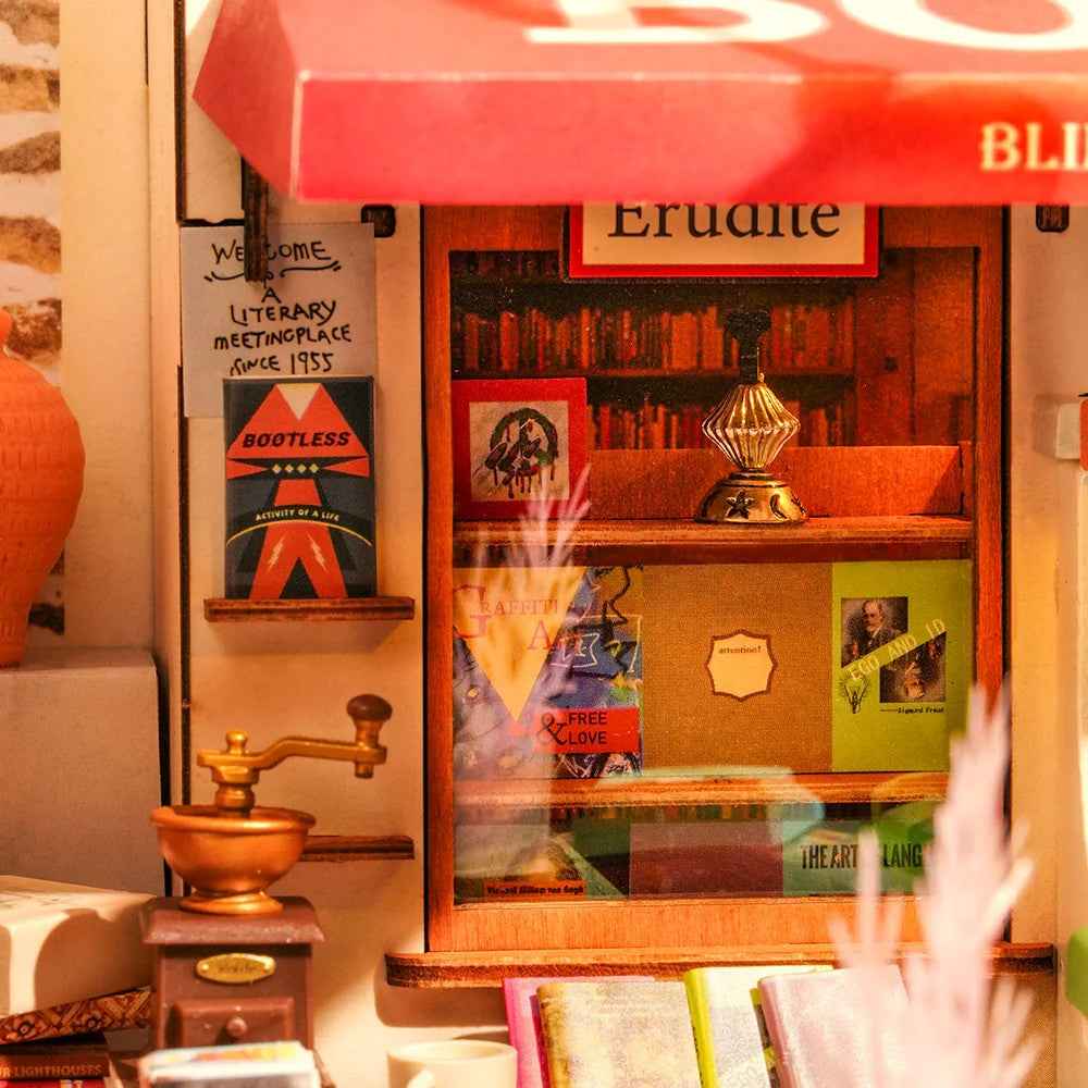 Robotime Rolife DIY Mini House Corner Bookstore - Image 5