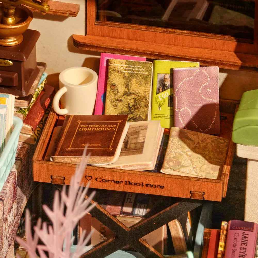 Robotime Rolife DIY Mini House Corner Bookstore - Image 6