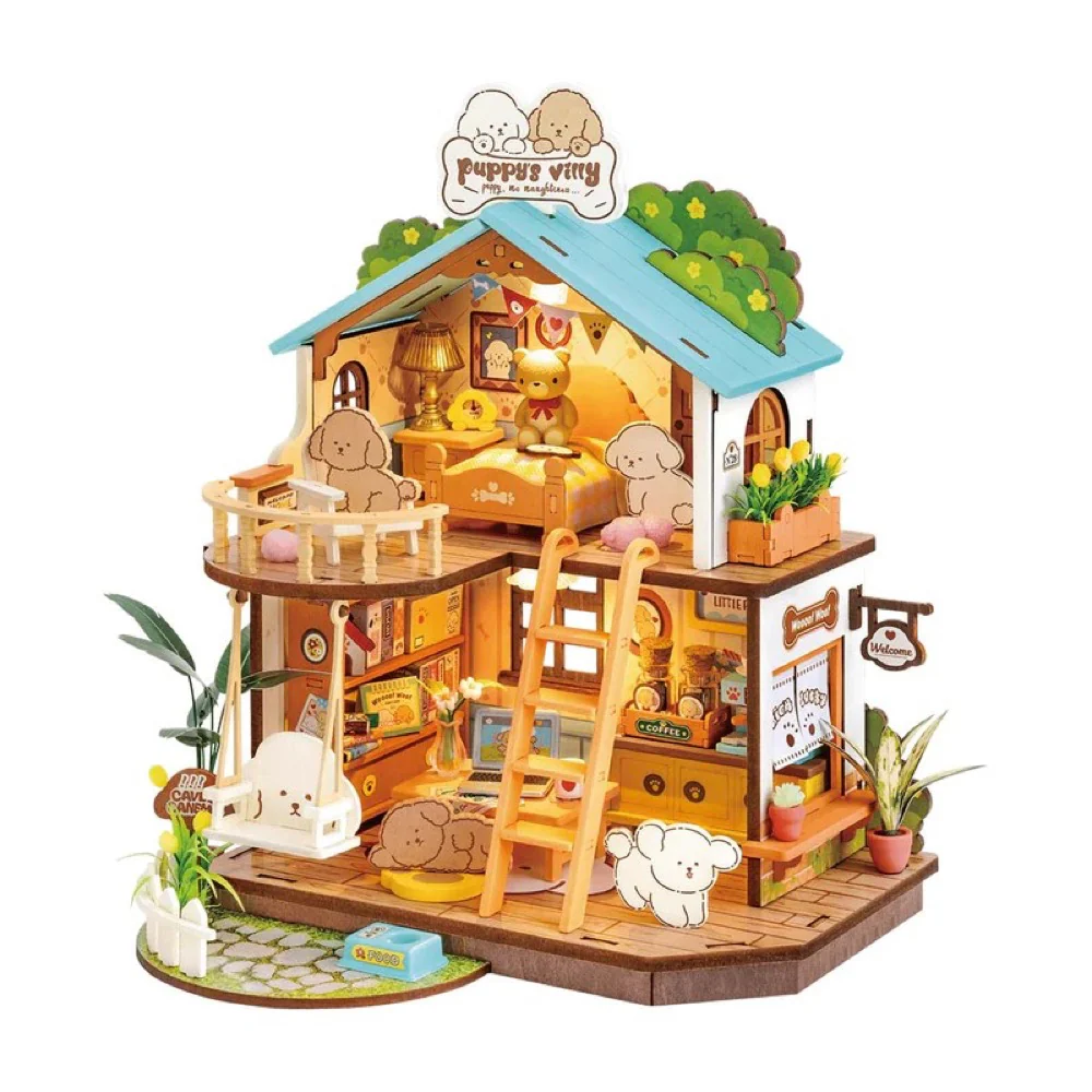 Robotime Rolife DIY Mini House Puppys Cozy Villa