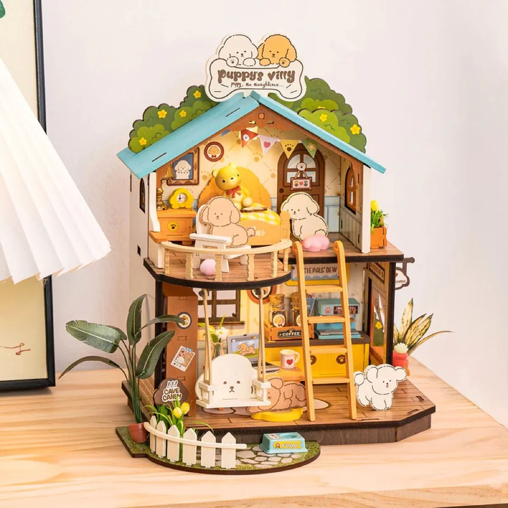 Robotime Rolife DIY Mini House Puppys Cozy Villa - Image 4