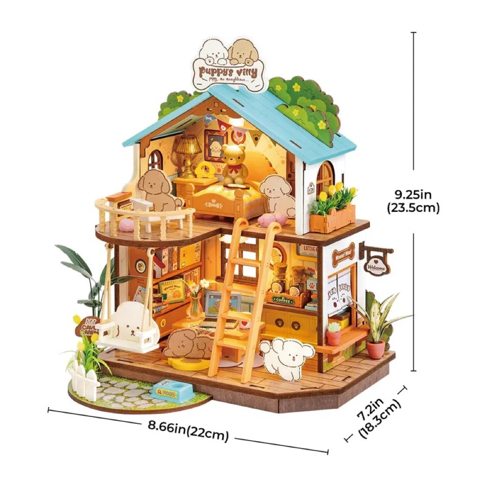 Robotime Rolife DIY Mini House Puppys Cozy Villa - Image 6
