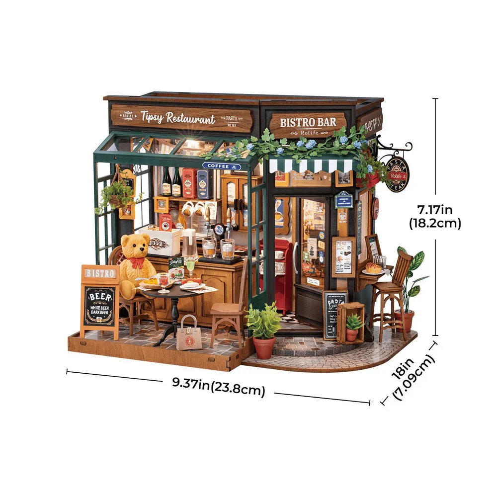 Robotime Rolife DIY Mini House Tipsy Restaurant - Image 5