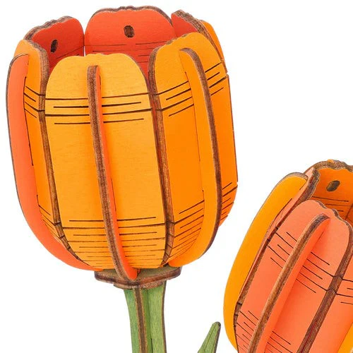 Robotime Wood Bloom Orange Tulip - Image 3