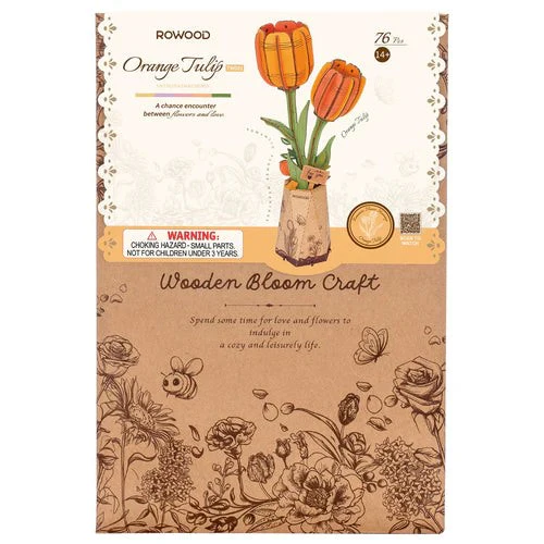 Robotime Wood Bloom Orange Tulip - Image 4