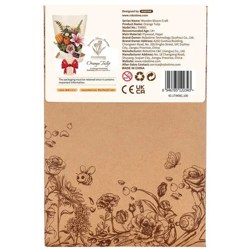 Robotime Wood Bloom Orange Tulip - Image 5