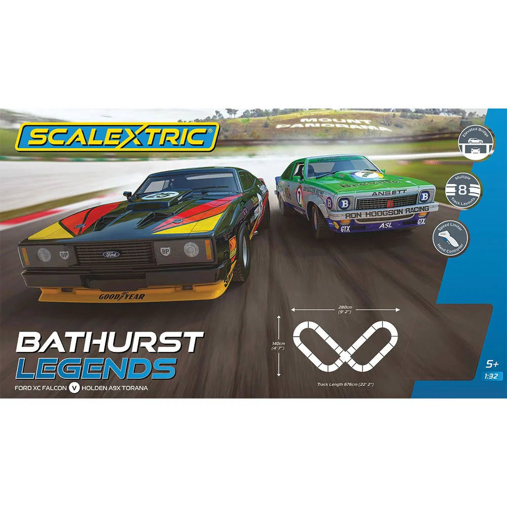 Scalextric C1454 Bathurst Legends Slot Car Set (Holden A9X Torana vs Ford XC Falcon) 2024 Edition