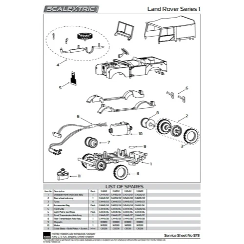 Scalextric C4600 Land Rover Series 1 Slot Car HUE166 - Image 10