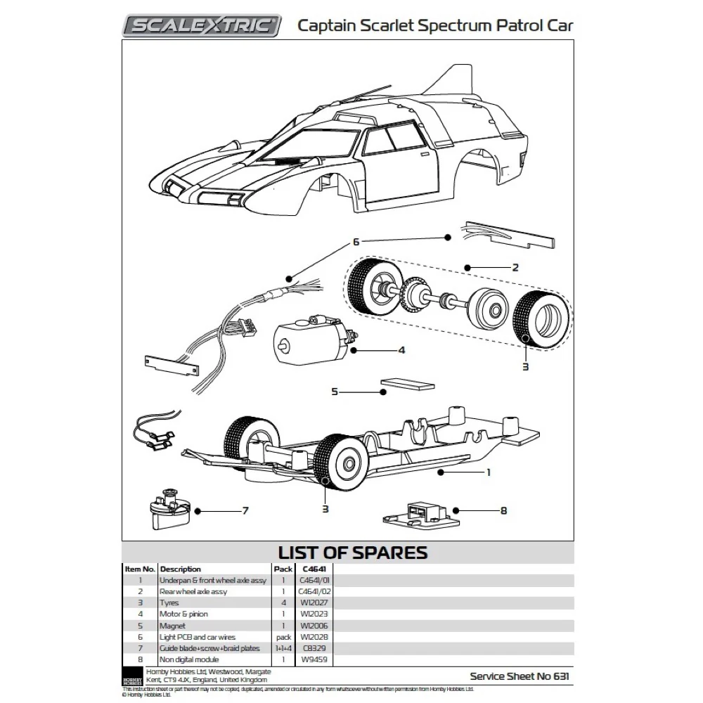 Scalextric C4641 Spectrum Patrol Car (SPC) Slot Car - Captain Scarlet - Image 12