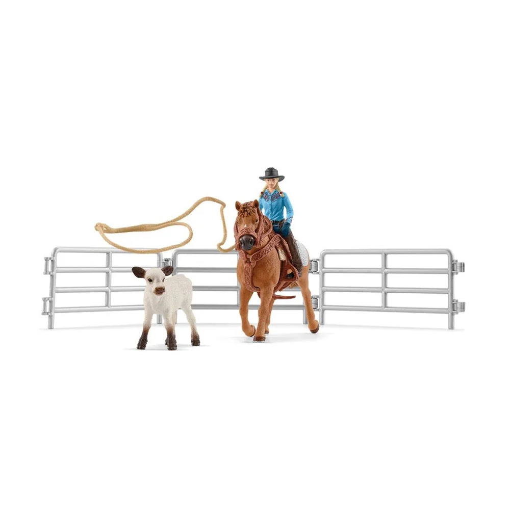 Schleich 42577 Cowgirl Team Roping Fun