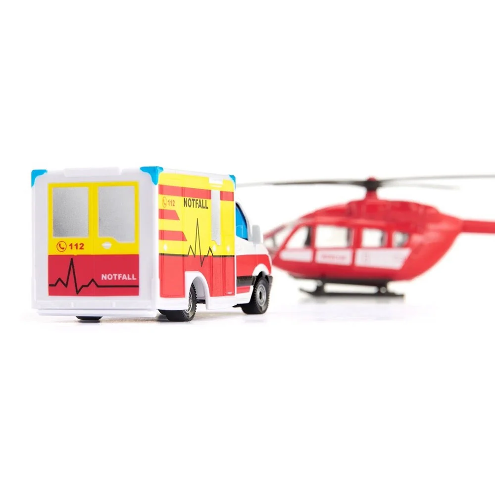 Siku 1748 1/87 Mercedes-Benz Ambulance & Helicopter - Image 2