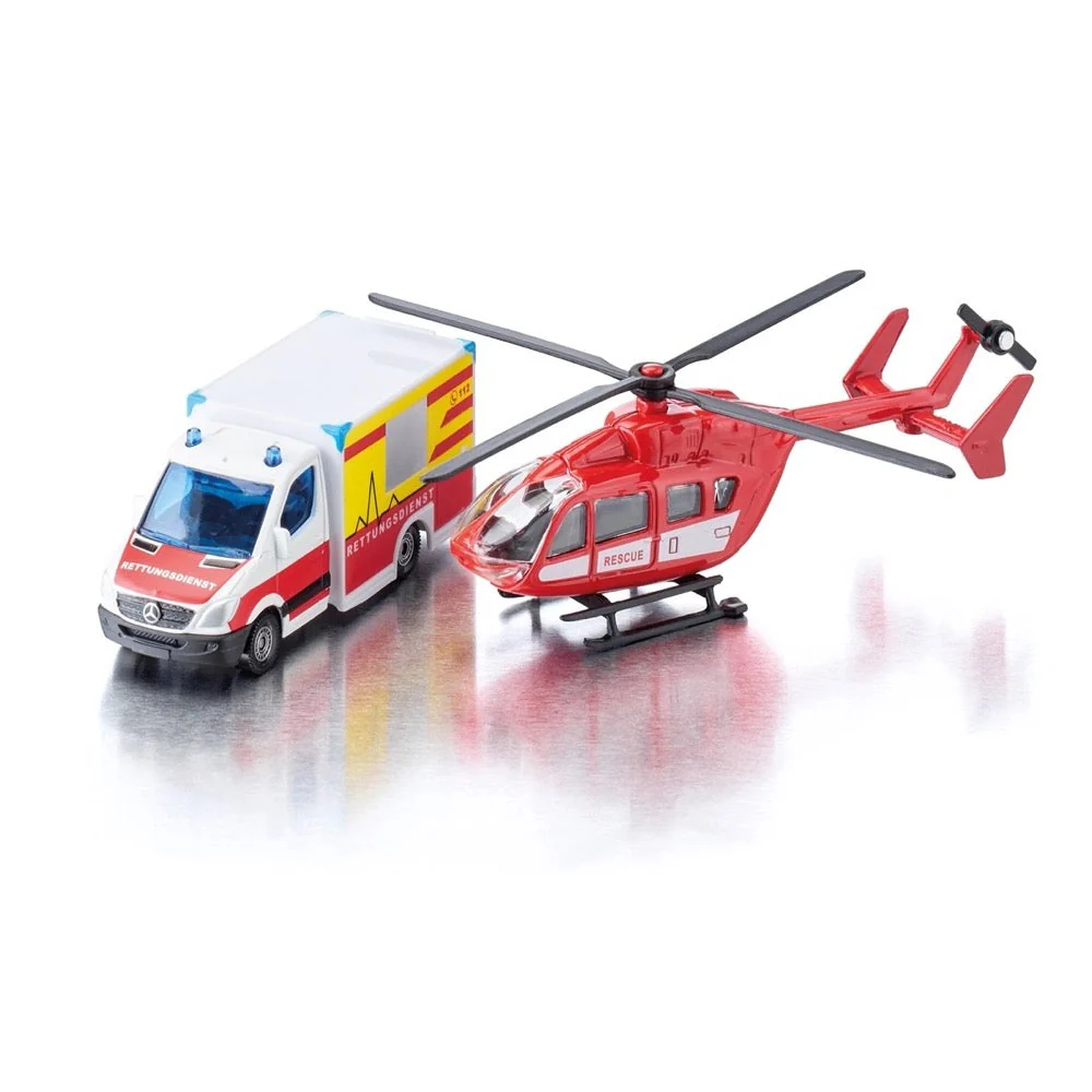 Siku 1748 1/87 Mercedes-Benz Ambulance & Helicopter - Image 4