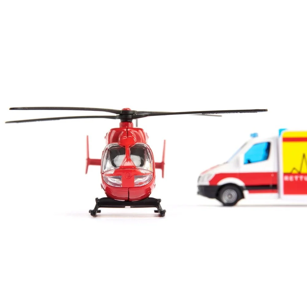 Siku 1748 1/87 Mercedes-Benz Ambulance & Helicopter - Image 5