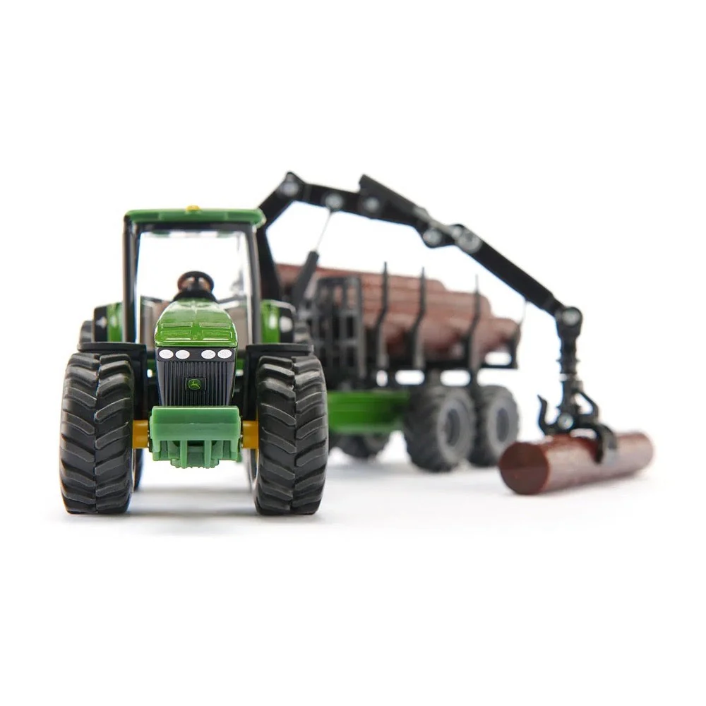 Siku 1954 1/50 John Deere with Forestry Trailer - Image 2