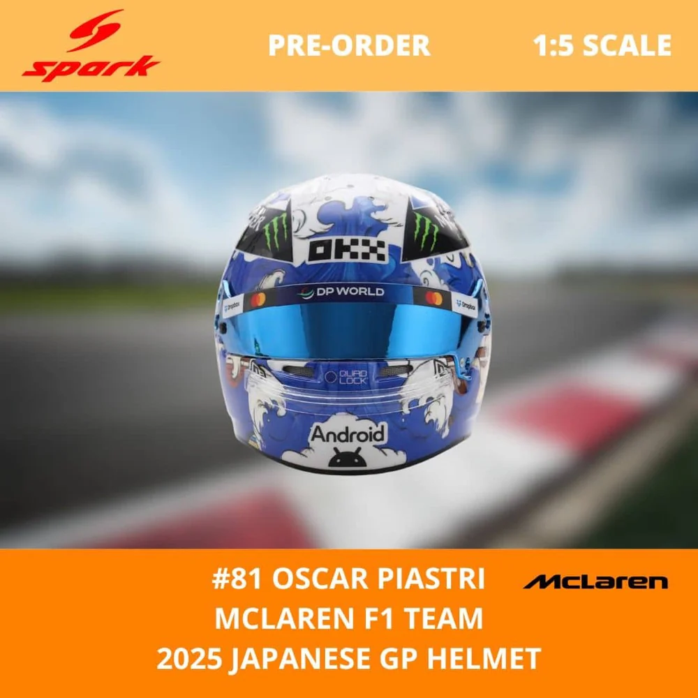Spark 5HF213 1/5 McLaren Formula 1 Team Oscar Piastri Japanese GP 2025 Resin Model Helmet - Image 10
