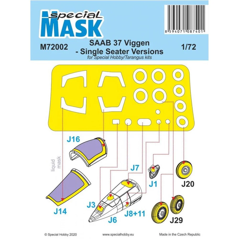 Special Mask M72002 1/72 SAAB 37 Viggen Single Seater