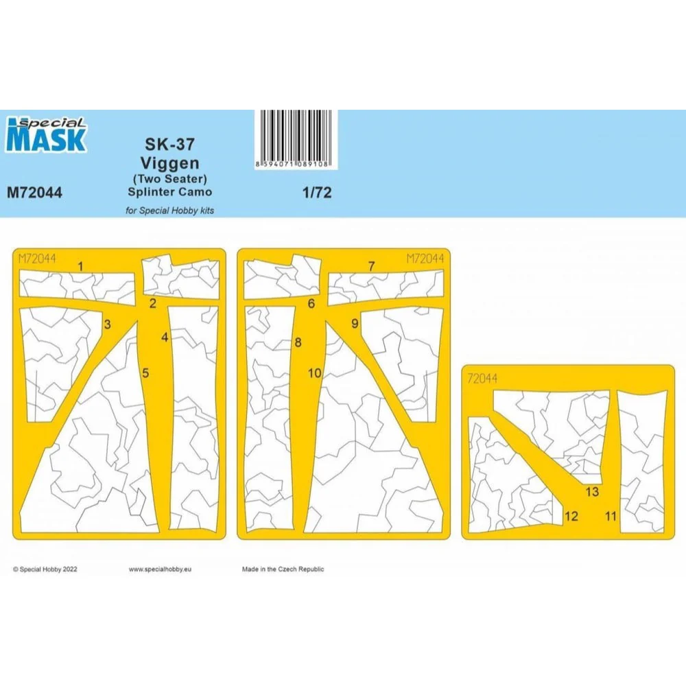 Special Mask M72044 1/72 SK-37 Viggen (Two Seater) Splinter Camo