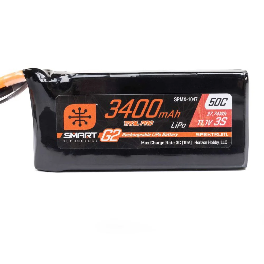 Spektrum SPMX1047 Smart G2 Trail Pro 3400mah 3S 11.1V 50C LiPo Battery with IC3 Connector - Image 2