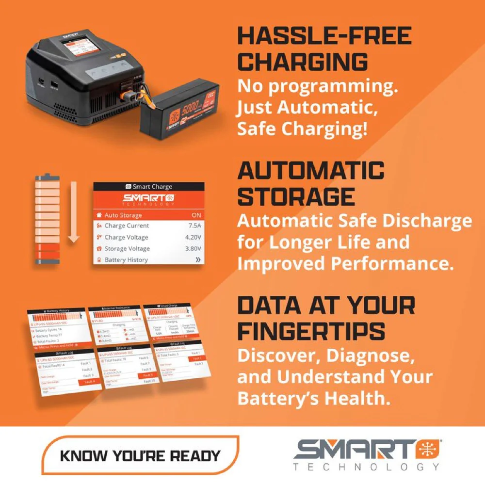 Spektrum SPMX1048 Smart G2 Trail Pro 1280mah 4S 14.8V 50C LiPo Battery with IC3 Connector - Image 3