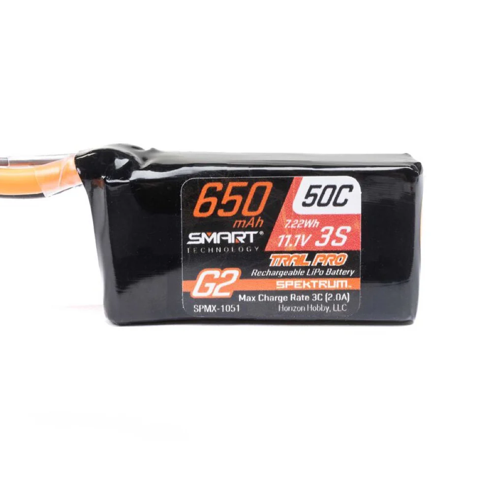 Spektrum SPMX1051 Smart G2 Trail Pro 650mah 3S 11.1V 50C LiPo Battery with IC2 Connector - Image 2