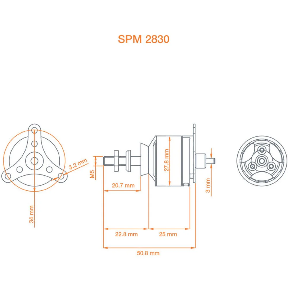 Spektrum SPMXAM4560 Avian 2830-950Kv 450 Size Brushless Outrunner Motor - Image 2