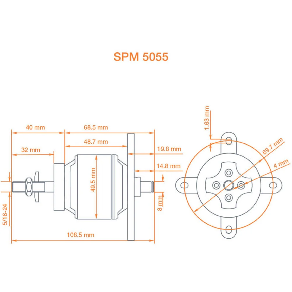Spektrum SPMXAM4740 Avian 5055-500Kv .80 Equivalent Brushless Outrunner Motor - Image 2