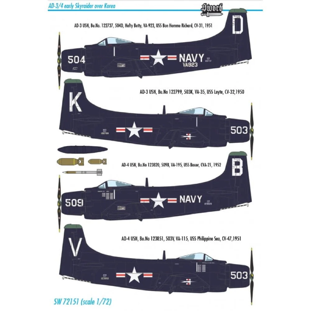 Sword 72151 Douglas AD-3/4 (early) Skyraider over Korea - Image 6